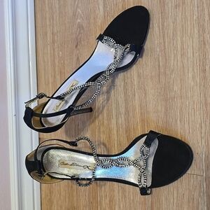 🌈Vintage Y2K Costa Blanca X Rhinestone Embellished Strap Open Toe Heels EU40